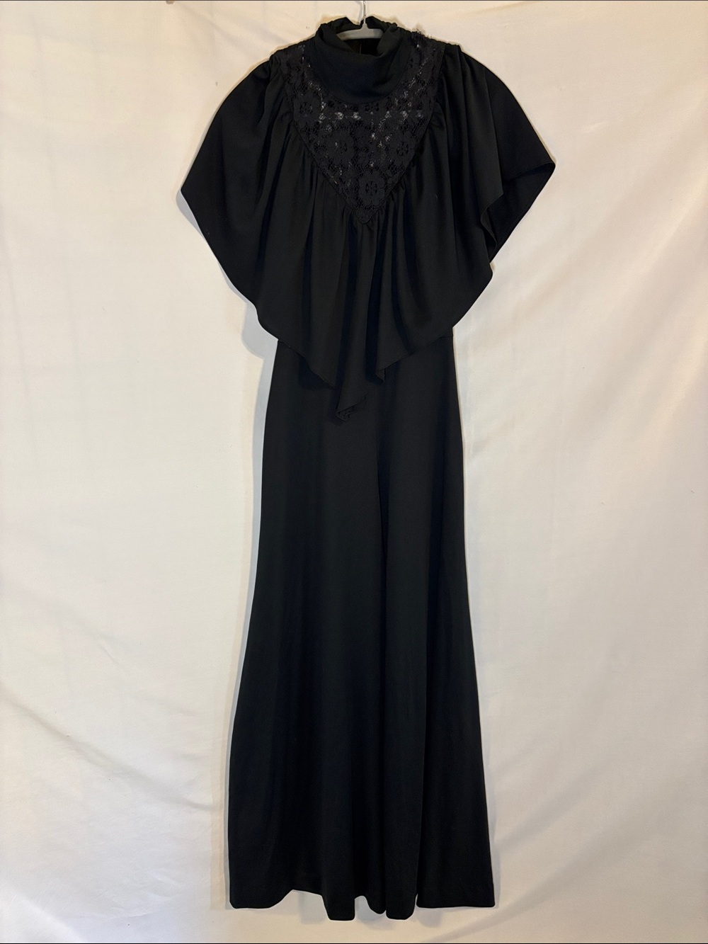 Vintage 1970s Act I New York maxi dress Gothic Black